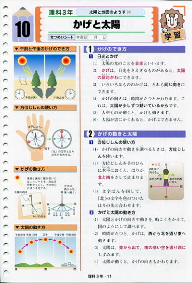 小学生パスロード　理科3年　説明シート例