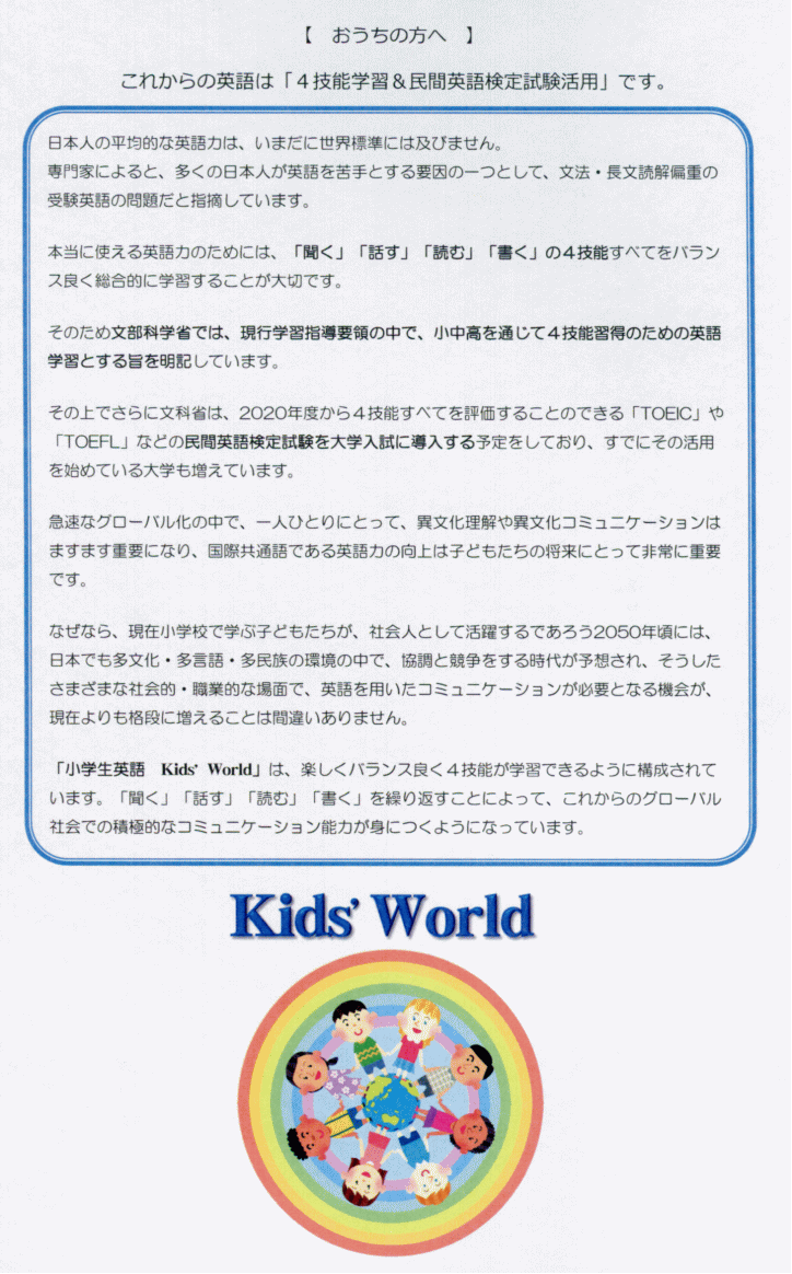 小学生英語「Kids World」キッズワールド　DVD版